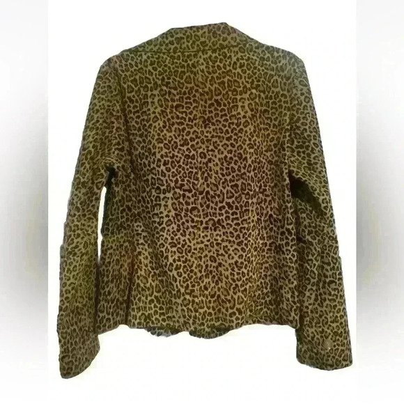 Mark Alan Leopard Leather Jacket M animal print mob boss classic preppy - Picture 2 of 5